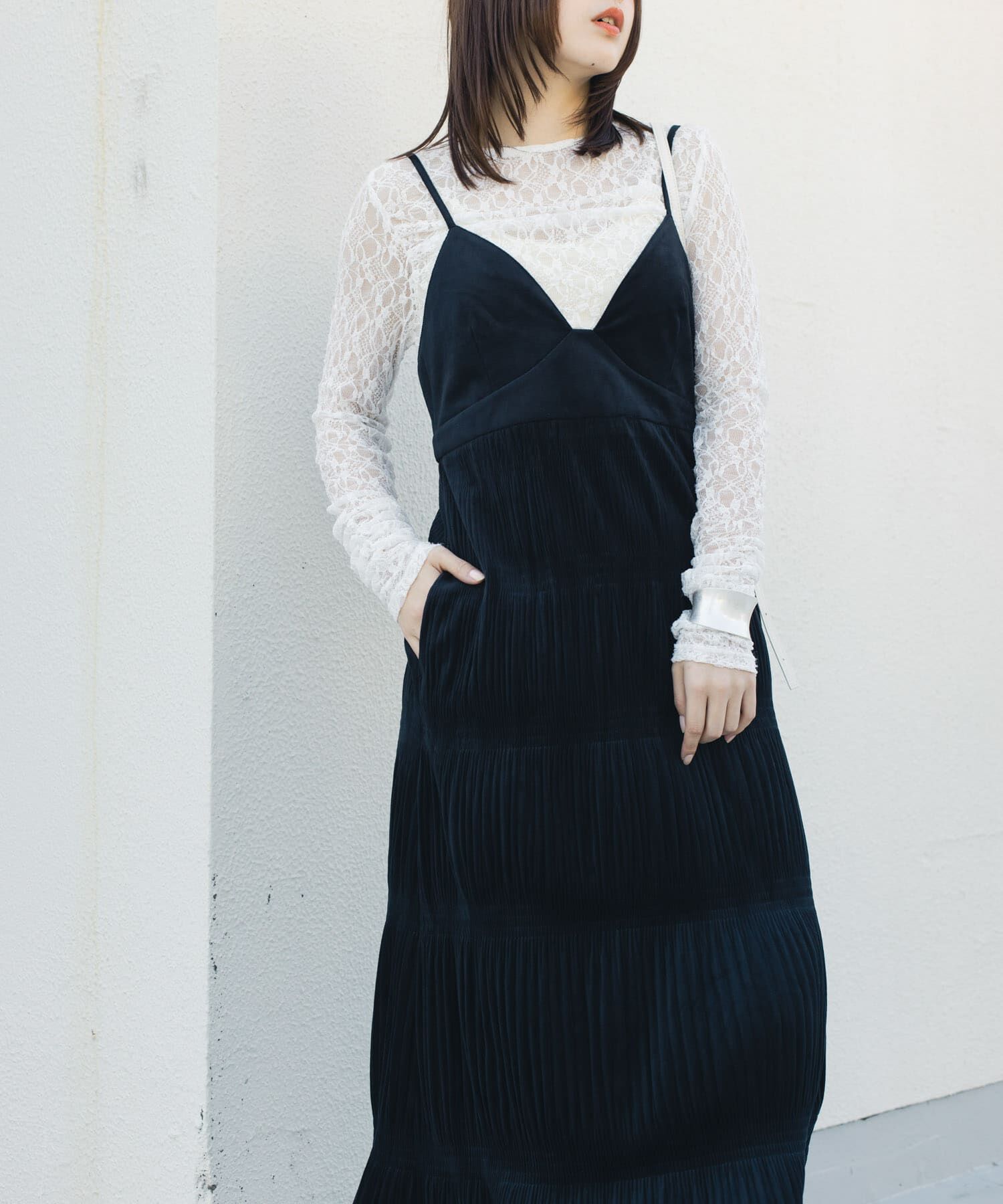  「マジョリカプリーツキャミワンピース」|ワンピース|