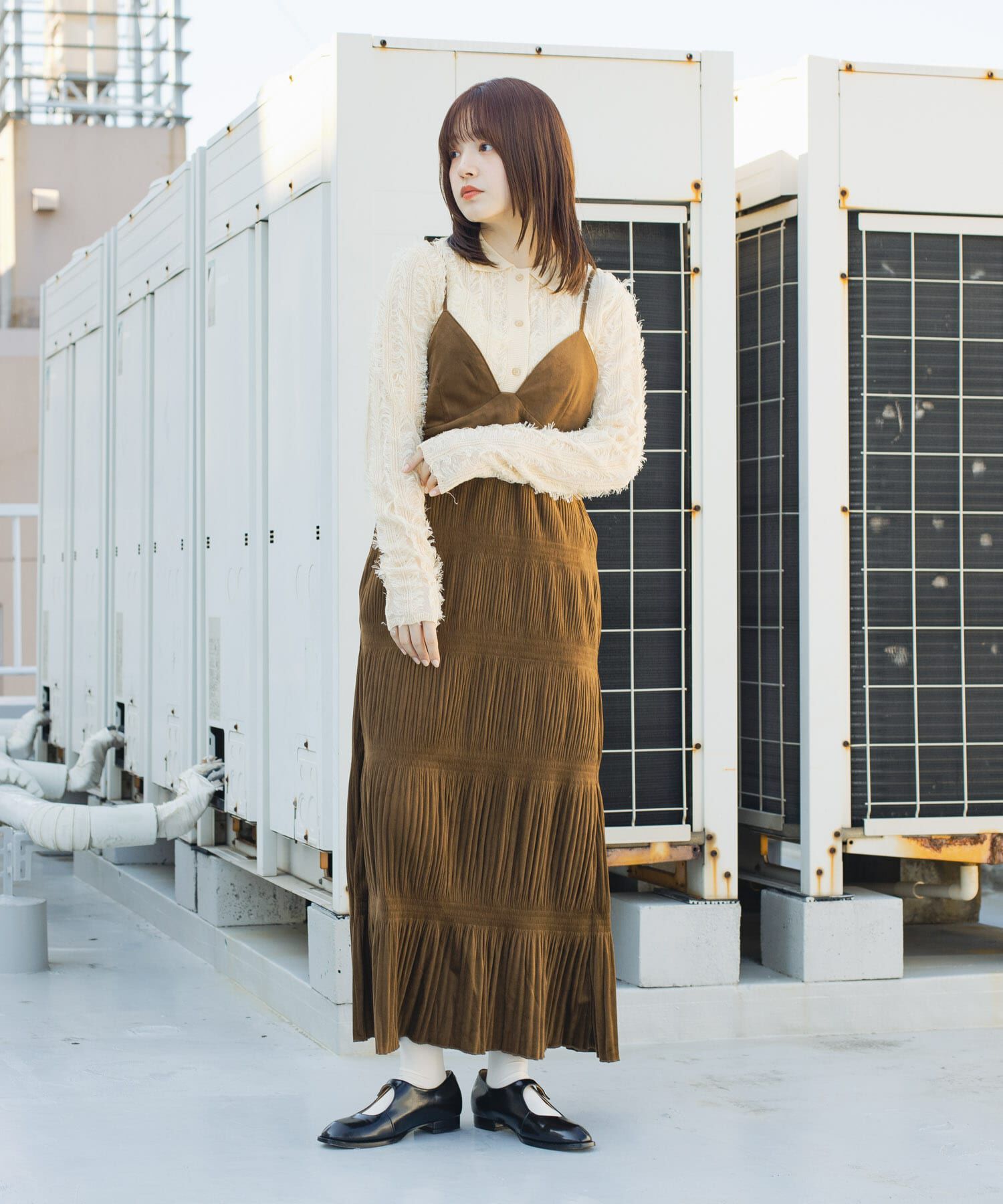  「マジョリカプリーツキャミワンピース」|ワンピース|