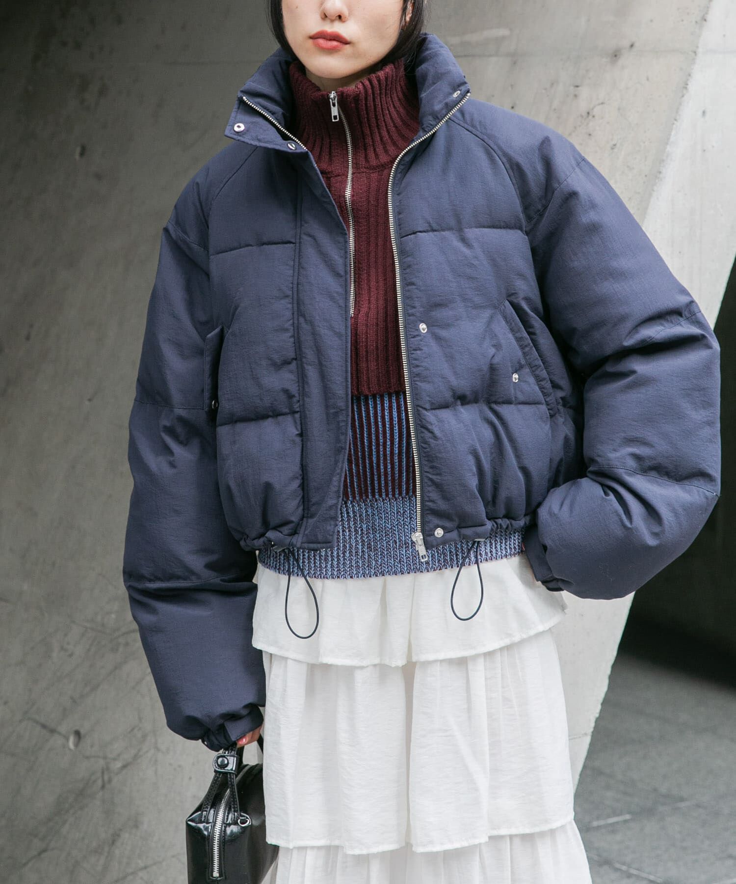  「ショート中綿フードジャケット」|ダウン|