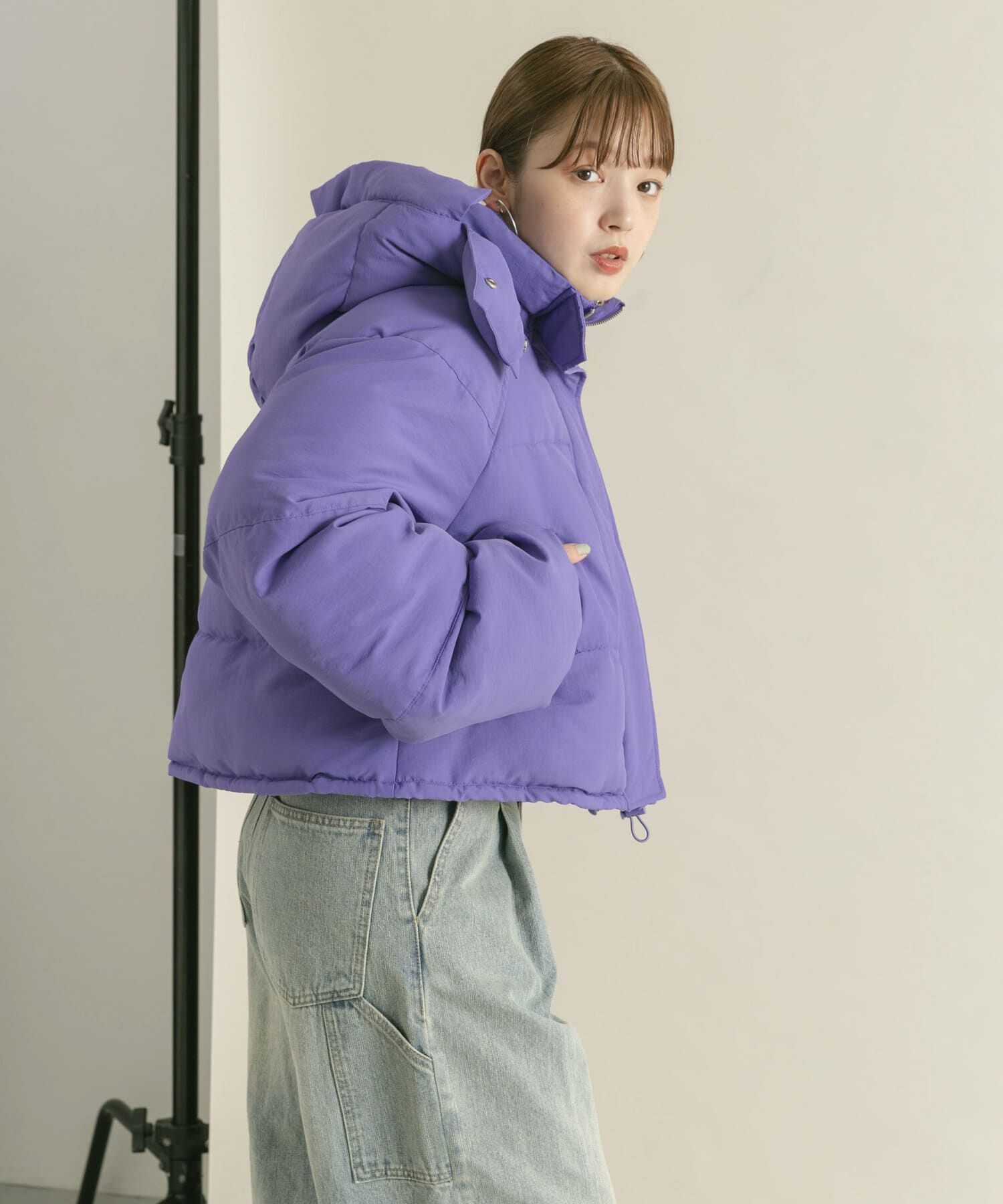  「ショート中綿フードジャケット」|ダウン|