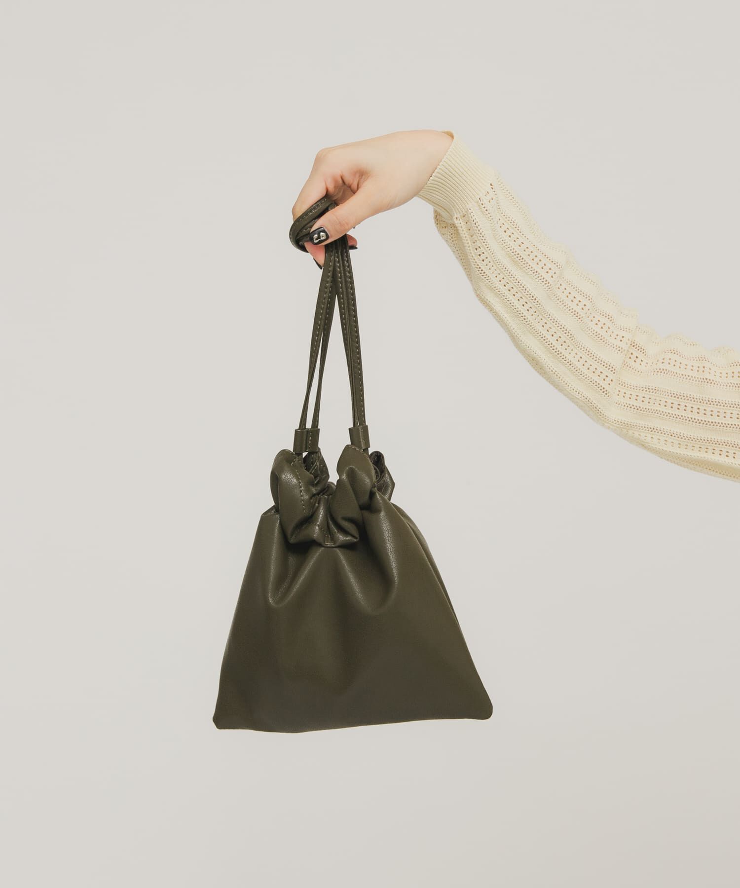  「ギャザーデザインミニBAG」|ショルダー・メッセンジャー|カーキ