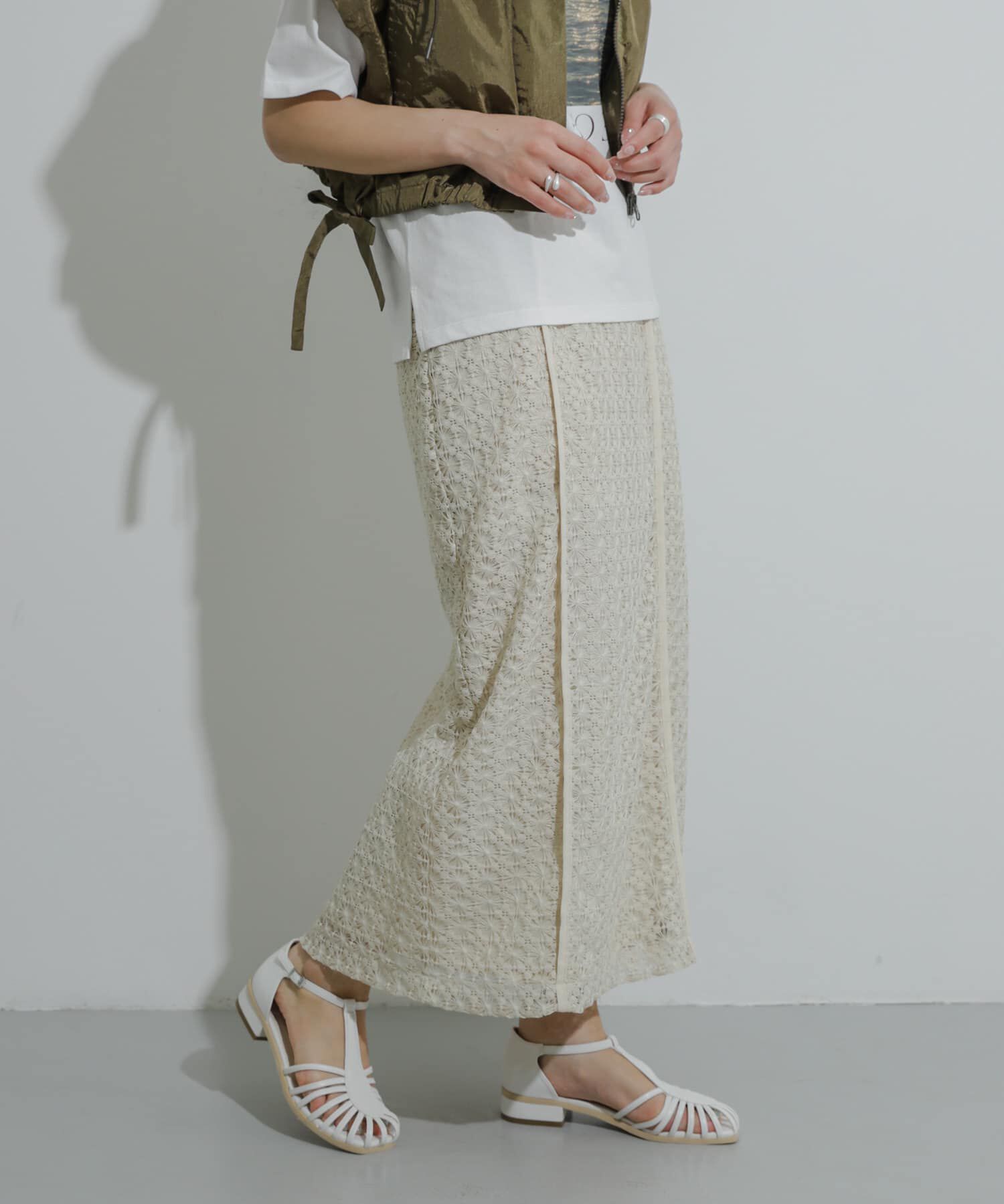 SENSE OF PLACE by URBAN RESEARCH「パイピングレーススカート」|スカート|