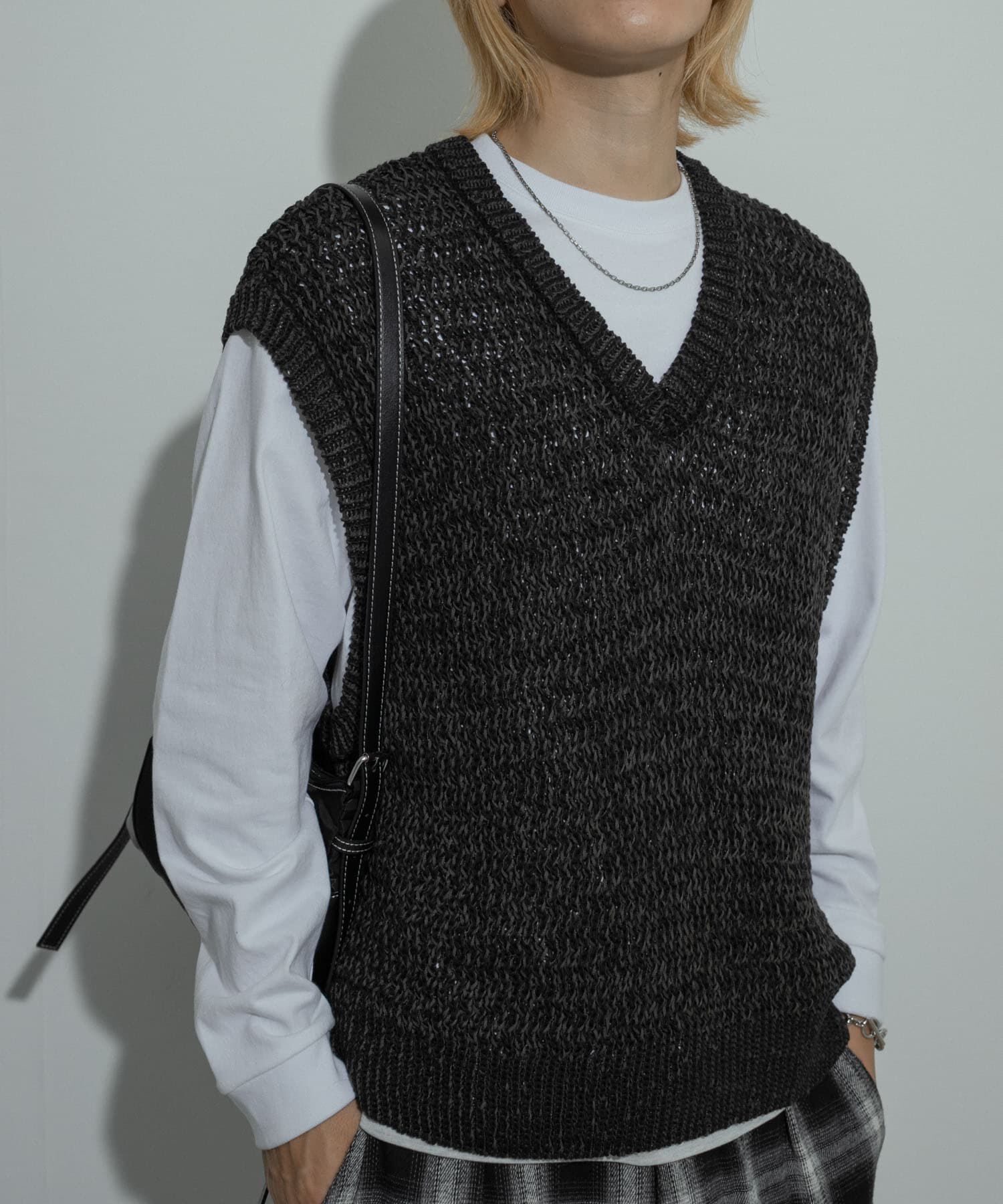 SENSE OF PLACE by URBAN RESEARCH「ミックスヤーンニットベスト」|ニット・セーター|