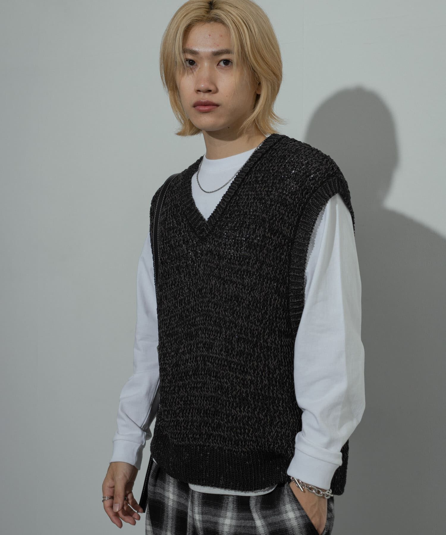 SENSE OF PLACE by URBAN RESEARCH「ミックスヤーンニットベスト」|ニット・セーター|