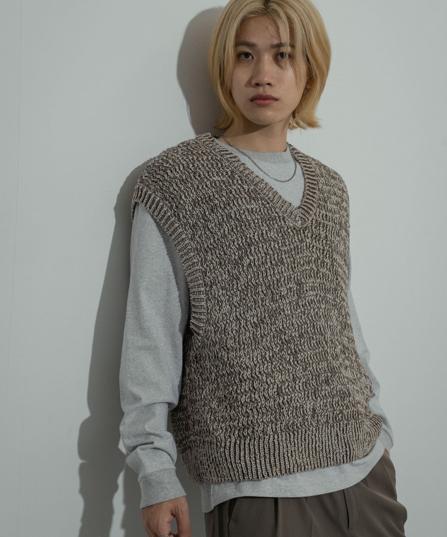 SENSE OF PLACE by URBAN RESEARCH「ミックスヤーンニットベスト」|ニット・セーター|