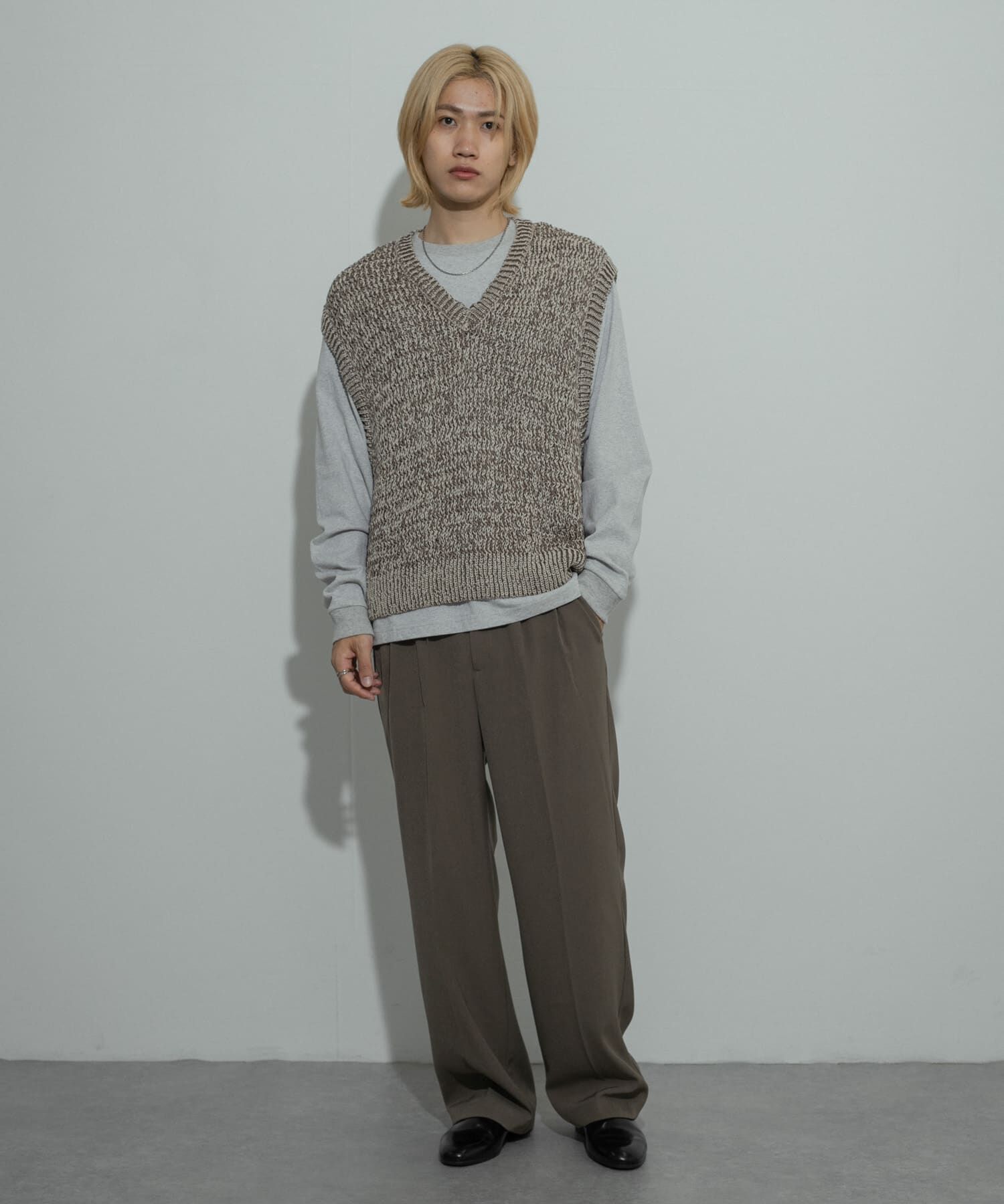 SENSE OF PLACE by URBAN RESEARCH「ミックスヤーンニットベスト」|ニット・セーター|