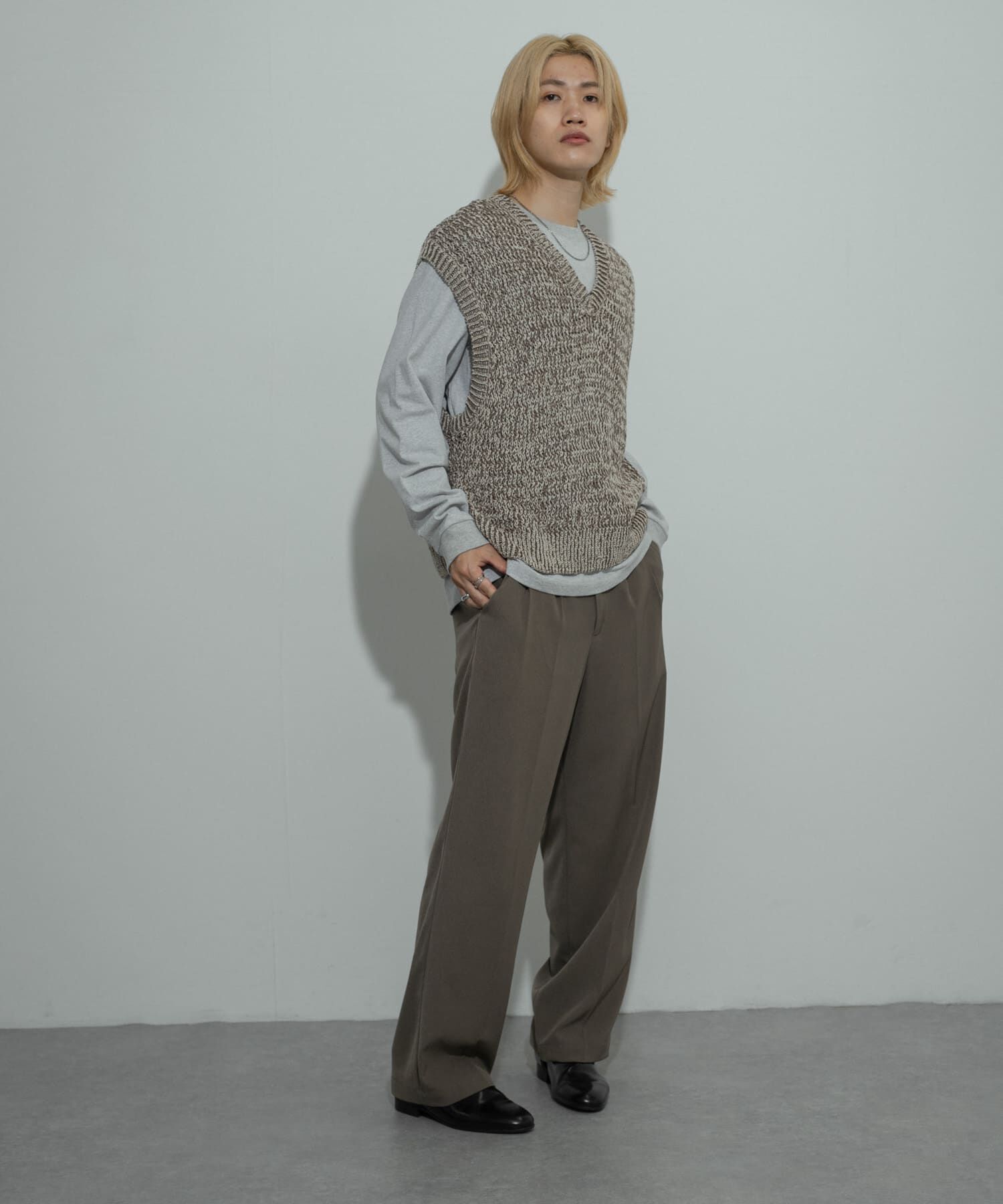 SENSE OF PLACE by URBAN RESEARCH「ミックスヤーンニットベスト」|ニット・セーター|