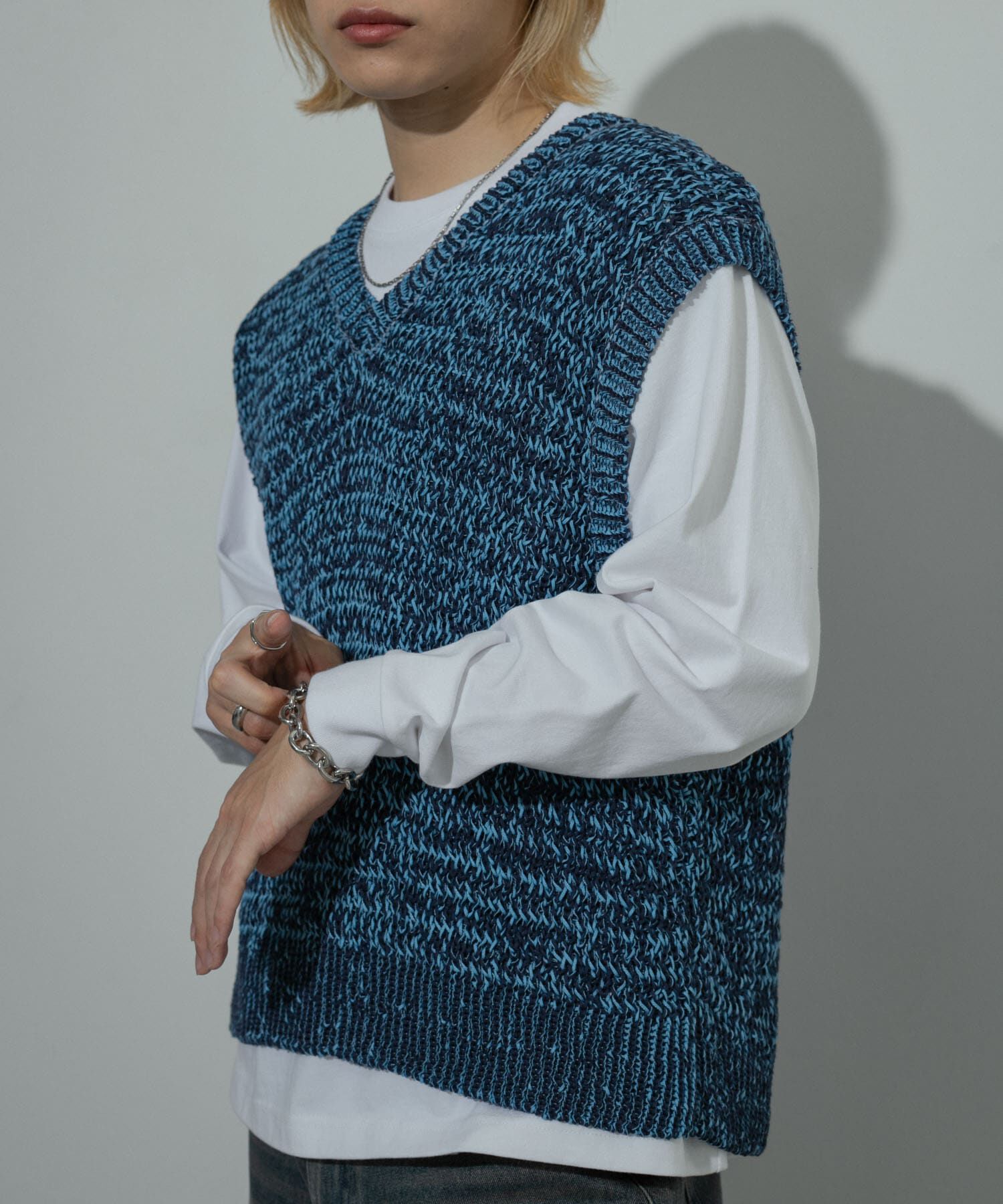 SENSE OF PLACE by URBAN RESEARCH「ミックスヤーンニットベスト」|ニット・セーター|