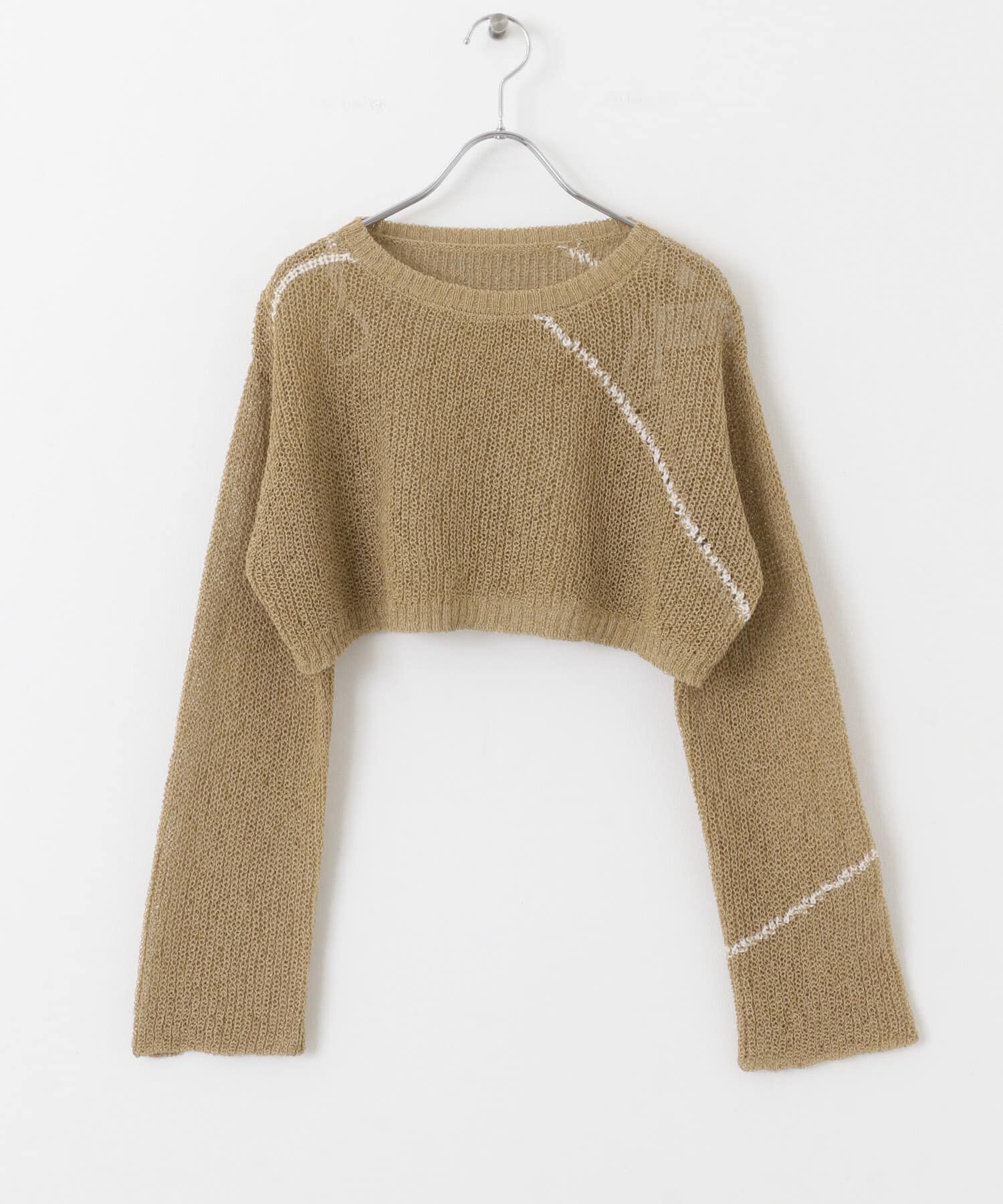 SENSE OF PLACE by URBAN RESEARCH「メッシュクロップドステッチセーター」|ニット・セーター|