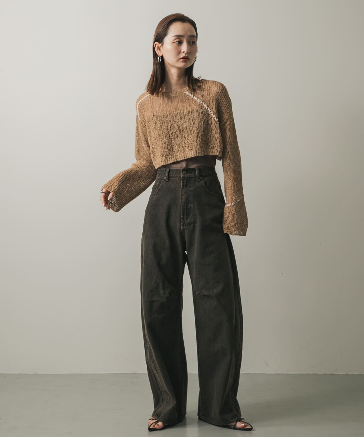 SENSE OF PLACE by URBAN RESEARCH「メッシュクロップドステッチセーター」|ニット・セーター|