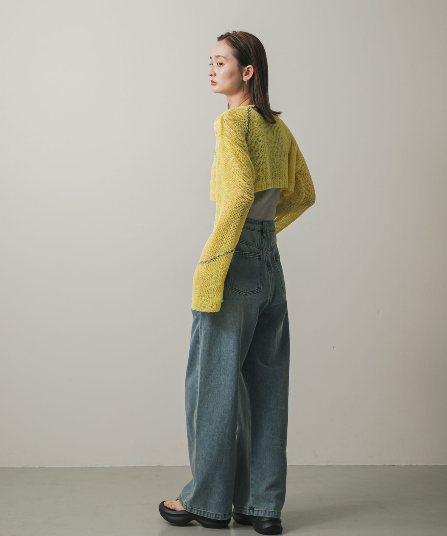 SENSE OF PLACE by URBAN RESEARCH「メッシュクロップドステッチセーター」|ニット・セーター|