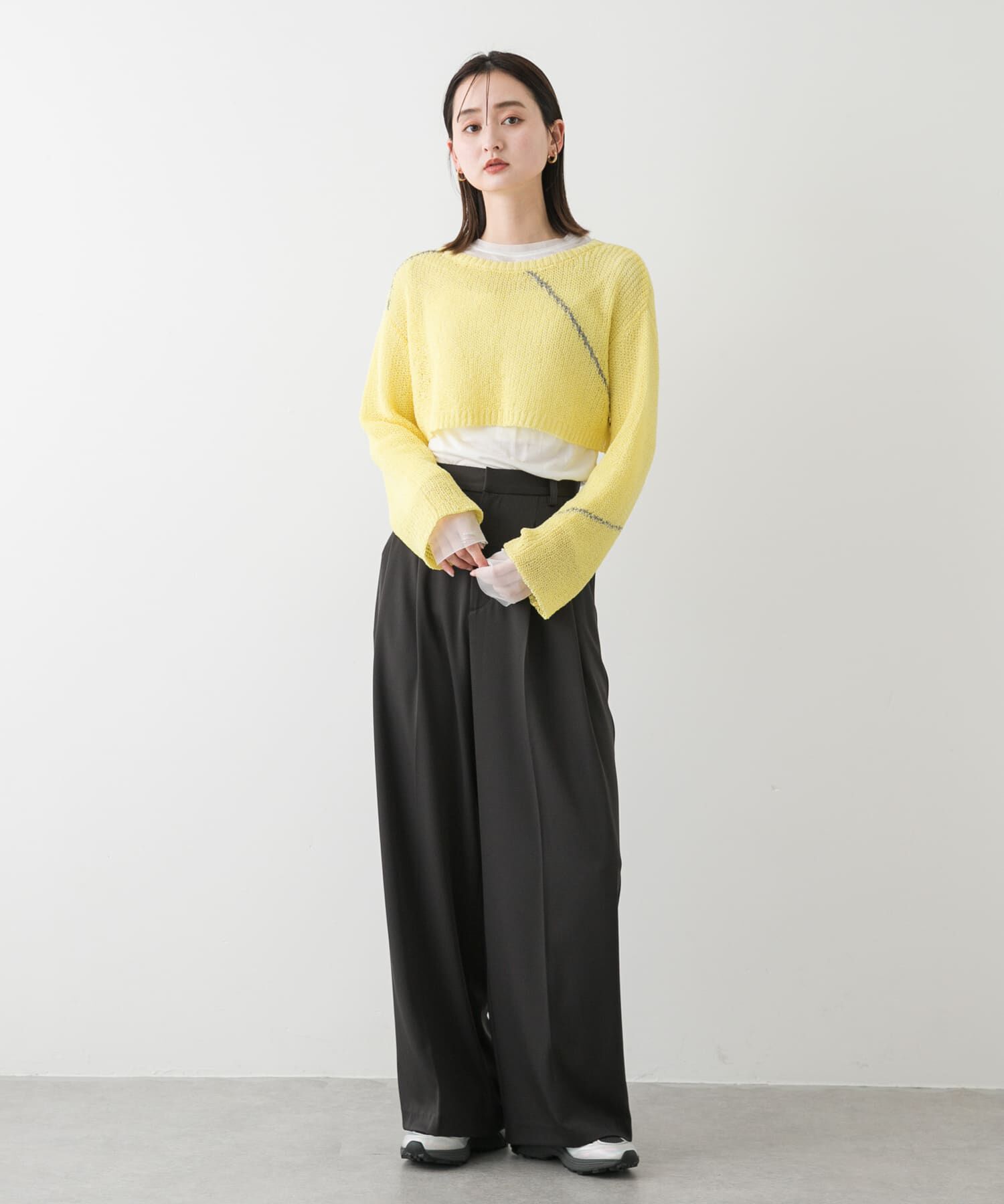 SENSE OF PLACE by URBAN RESEARCH「メッシュクロップドステッチセーター」|ニット・セーター|