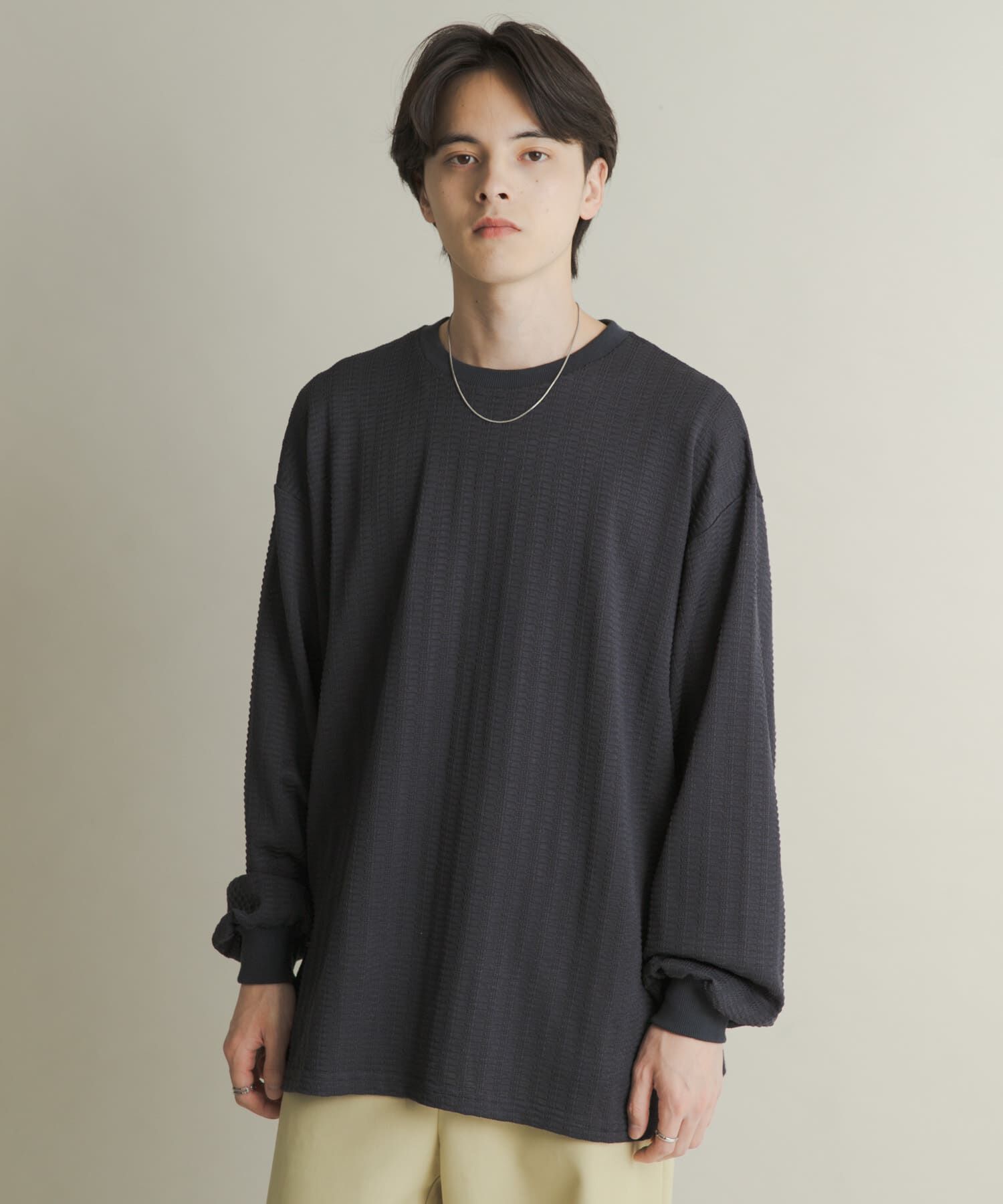 SENSE OF PLACE by URBAN RESEARCH「ライトワッフルクルーネックロングTシャツ」|Tシャツ・カットソー|