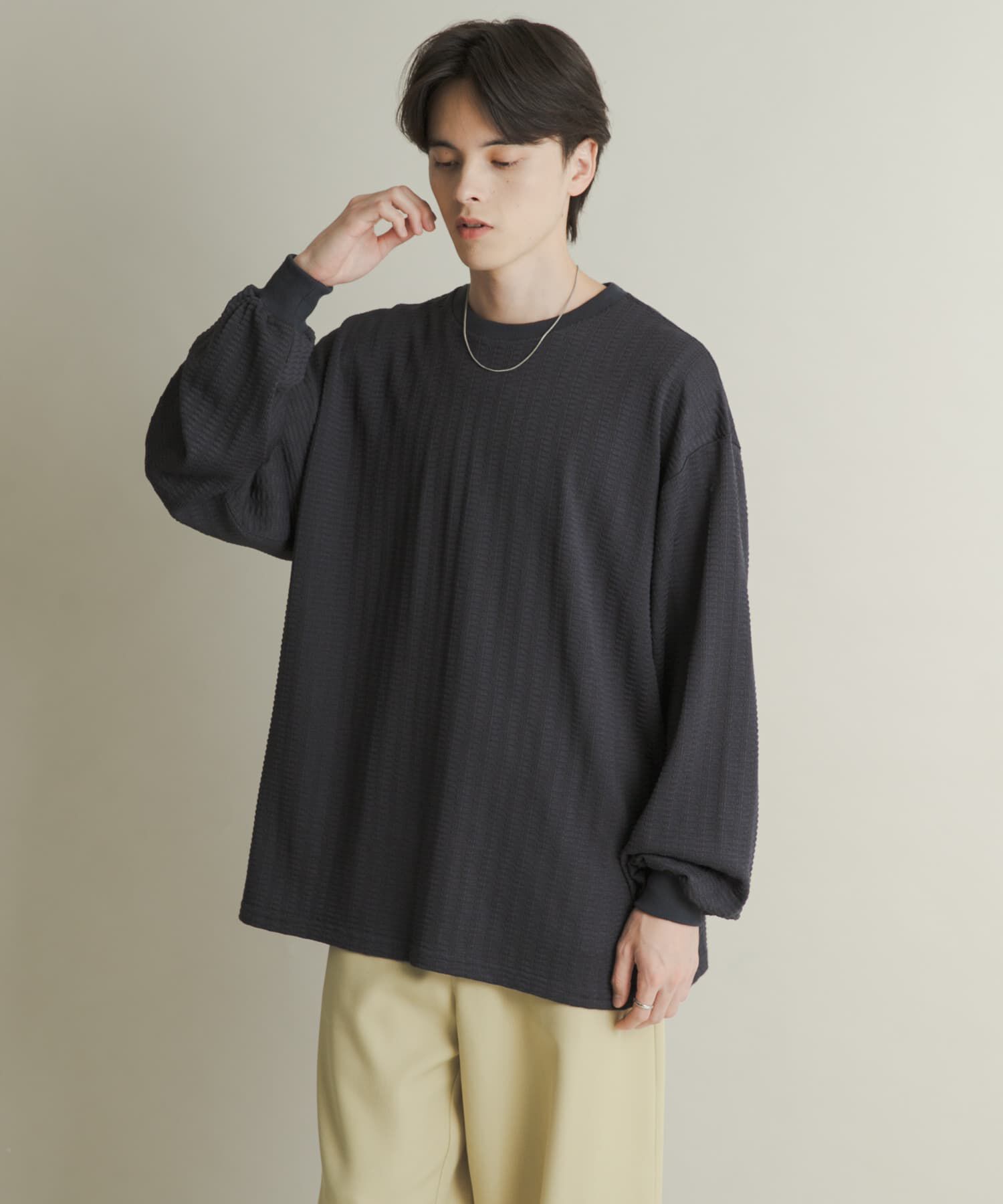 SENSE OF PLACE by URBAN RESEARCH「ライトワッフルクルーネックロングTシャツ」|Tシャツ・カットソー|