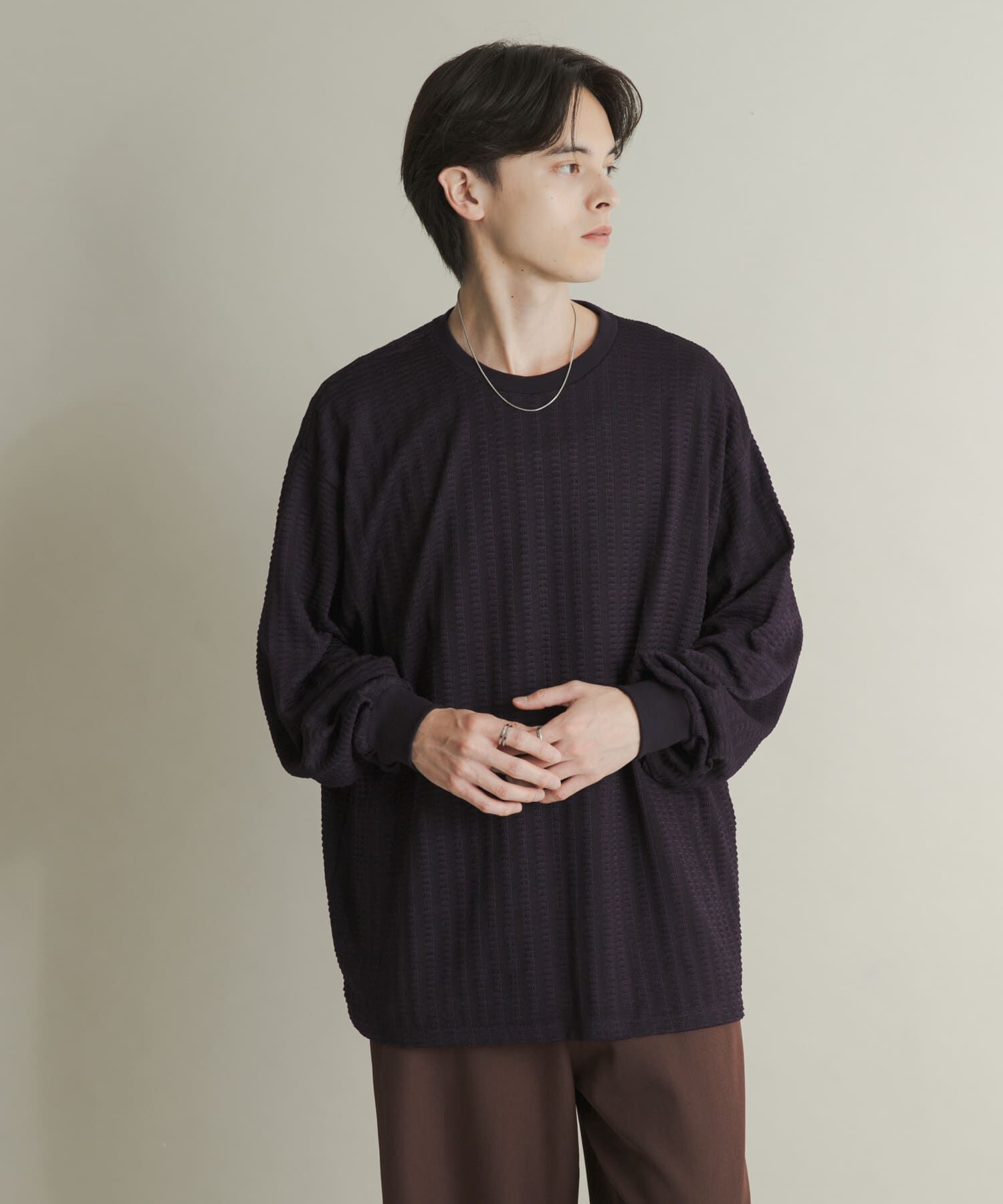 SENSE OF PLACE by URBAN RESEARCH「ライトワッフルクルーネックロングTシャツ」|Tシャツ・カットソー|