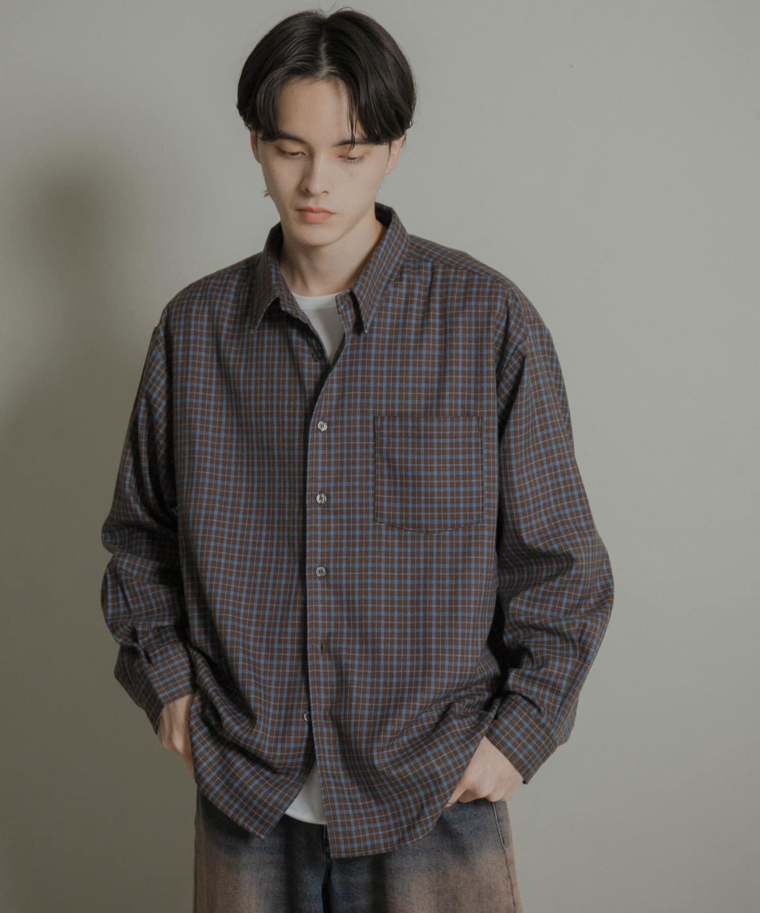 SENSE OF PLACE by URBAN RESEARCH「ニュアンスチェックロングスリーブネルシャツ」|シャツ・ブラウス|