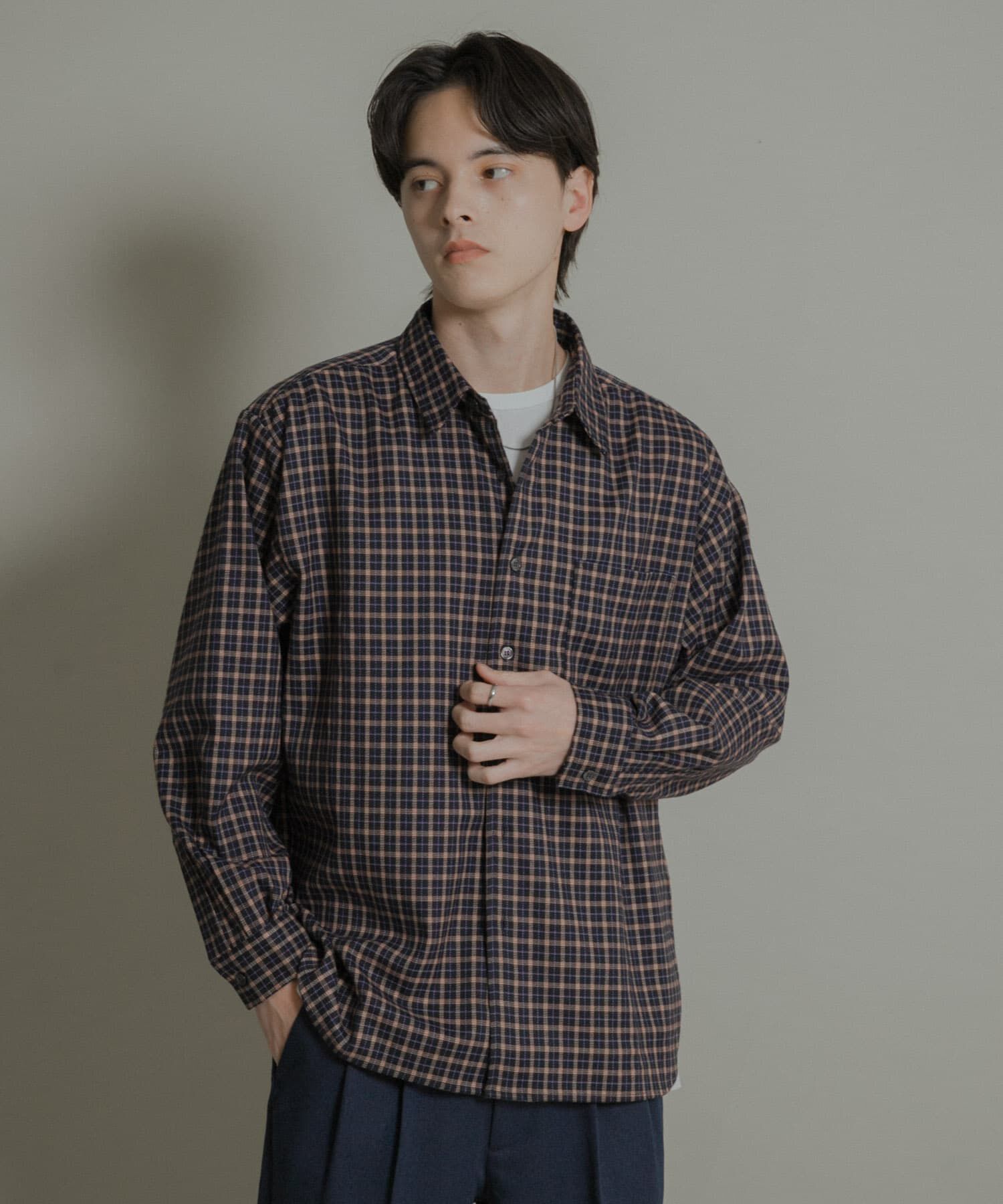 SENSE OF PLACE by URBAN RESEARCH「ニュアンスチェックロングスリーブネルシャツ」|シャツ・ブラウス|
