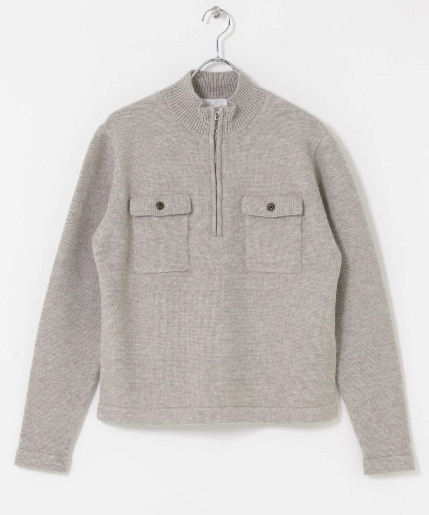 SENSE OF PLACE by URBAN RESEARCH「『洗濯可』ダブルポケットハーフジップニット」|ニット・セーター|グレー