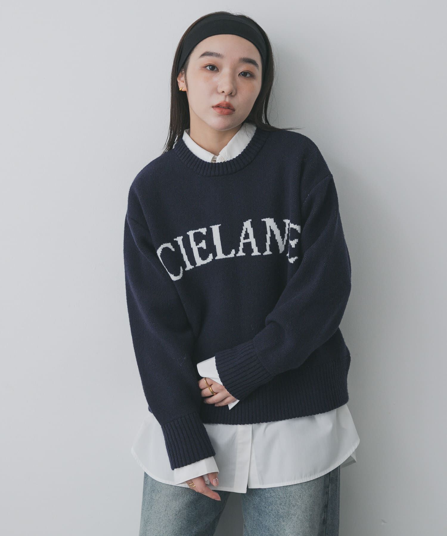 SENSE OF PLACE by URBAN RESEARCH「『洗濯可』ジャガードロゴニット」|ニット・セーター|