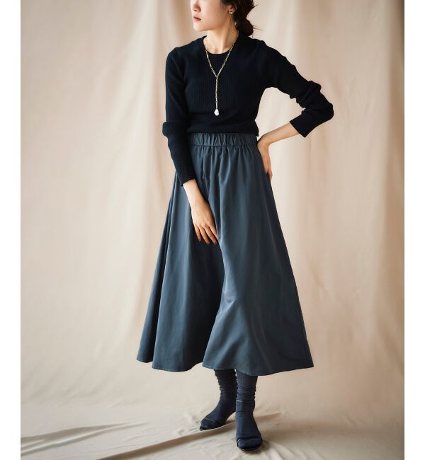 le.coeur blanc「リブニット&times;タフタドッキングワンピース」|ワンピース|