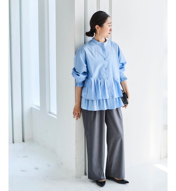 le.coeur blanc「サイドベルトタックワイドパンツ」|その他|