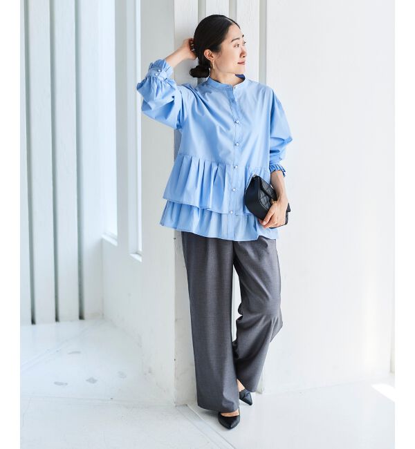 le.coeur blanc「サイドベルトタックワイドパンツ」|その他|