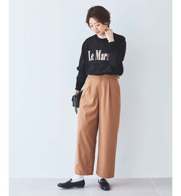 le.coeur blanc「サイドベルトタックワイドパンツ」|その他|