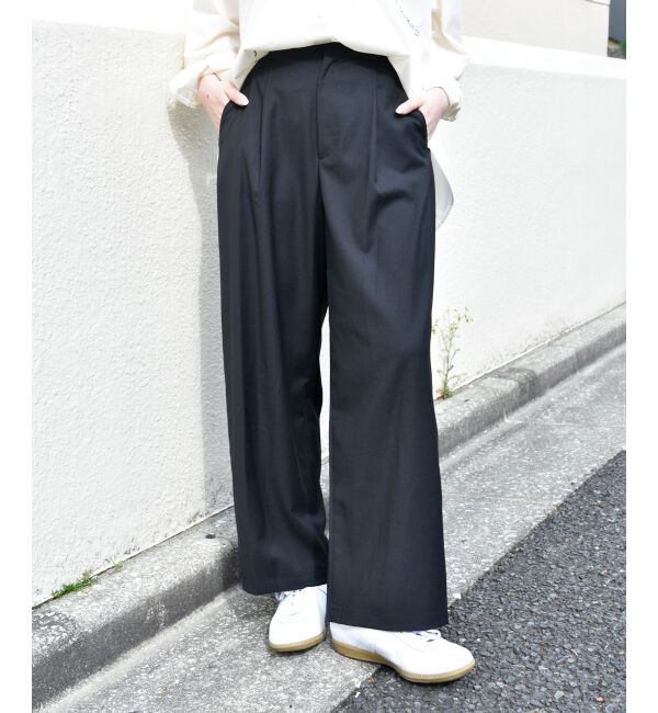 le.coeur blanc「サイドベルトタックワイドパンツ」|その他|