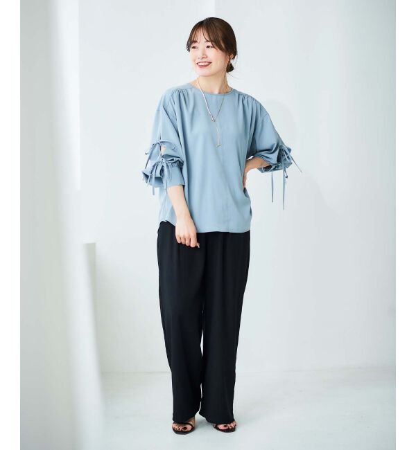 le.coeur blanc「サイドベルトタックワイドパンツ」|その他|