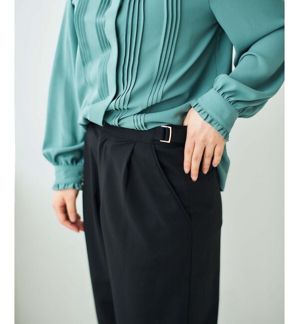 le.coeur blanc「サイドベルトタックワイドパンツ」|その他|