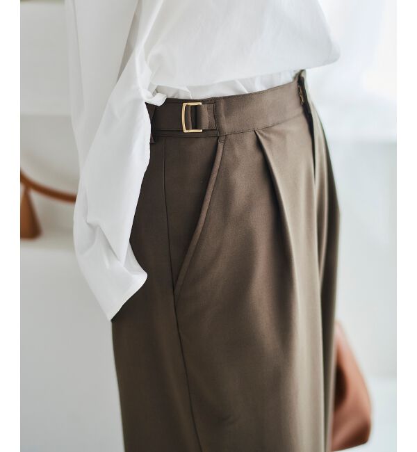 le.coeur blanc「サイドベルトタックワイドパンツ」|その他|