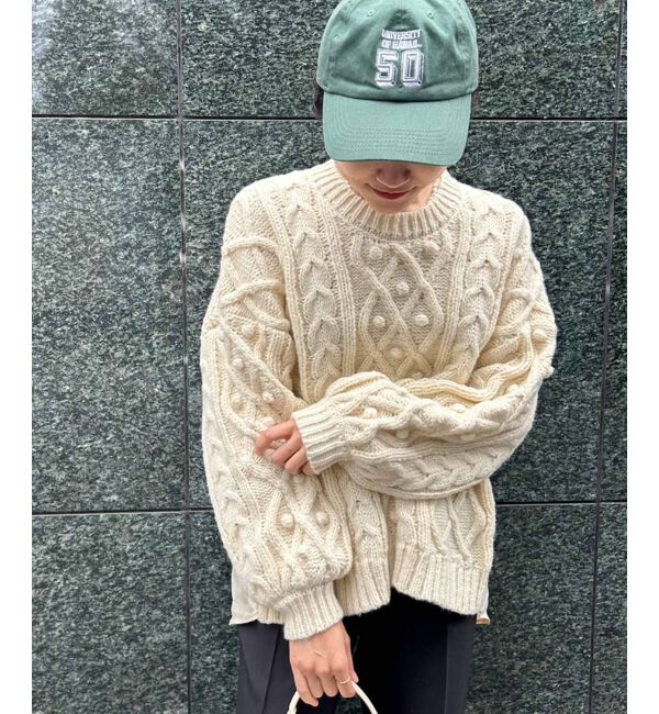 le.coeur blanc「TORRAZZO DONNAケーブル&times;布帛トップス」|ニット・セーター|