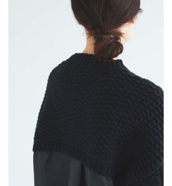 le.coeur blanc「TORRAZZO DONNAケーブル&times;布帛トップス」|ニット・セーター|