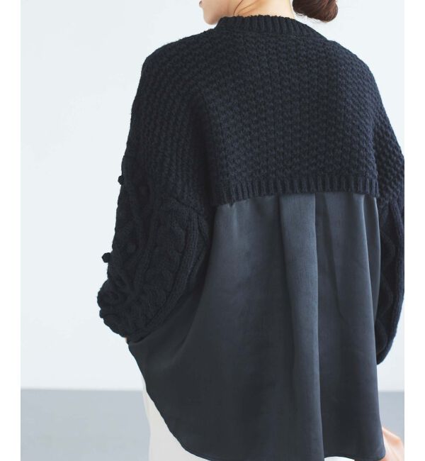 le.coeur blanc「TORRAZZO DONNAケーブル&times;布帛トップス」|ニット・セーター|