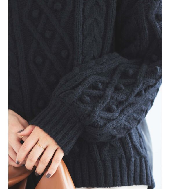 le.coeur blanc「TORRAZZO DONNAケーブル&times;布帛トップス」|ニット・セーター|