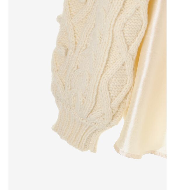 le.coeur blanc「TORRAZZO DONNAケーブル&times;布帛トップス」|ニット・セーター|