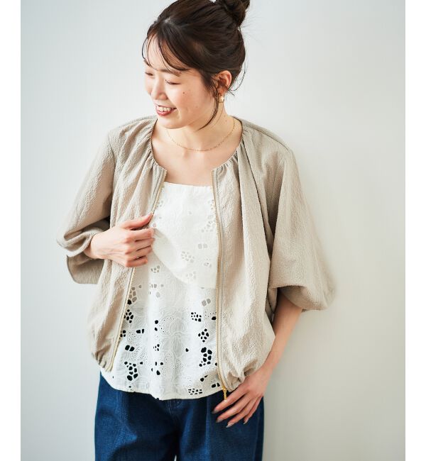  「《手洗い可能》カラミタンブラーランタンスリーブブルゾン」|ブルゾン・スタジャン|