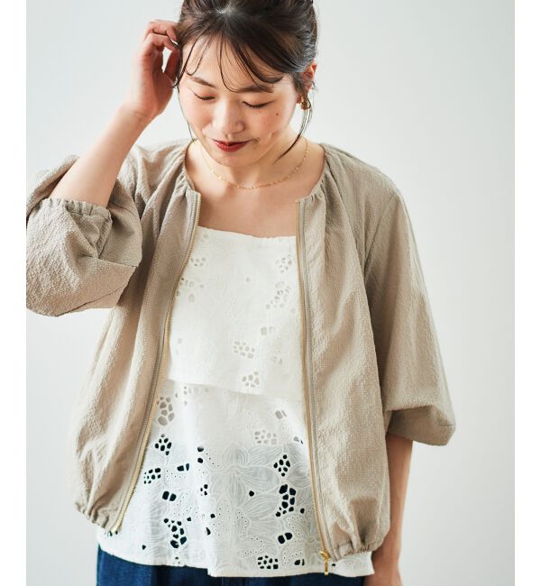  「《手洗い可能》カラミタンブラーランタンスリーブブルゾン」|ブルゾン・スタジャン|