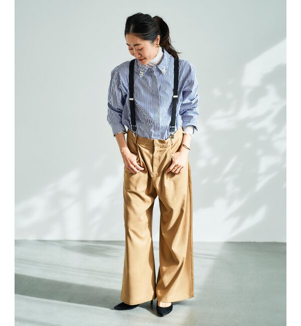 le.coeur blanc「サスペンダー付タックワイドパンツ」|その他|