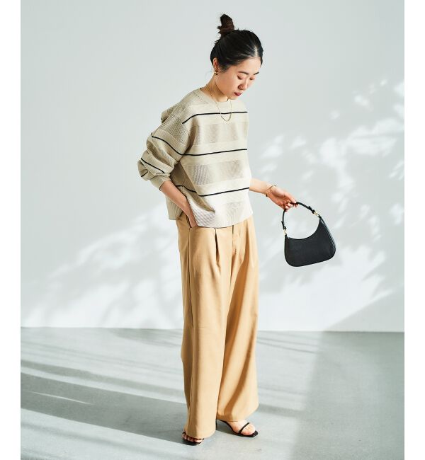 le.coeur blanc「サスペンダー付タックワイドパンツ」|その他|