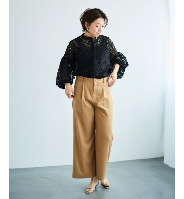 le.coeur blanc「サスペンダー付タックワイドパンツ」|その他|