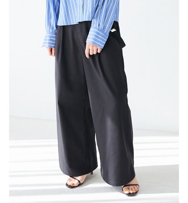 le.coeur blanc「サスペンダー付タックワイドパンツ」|その他|