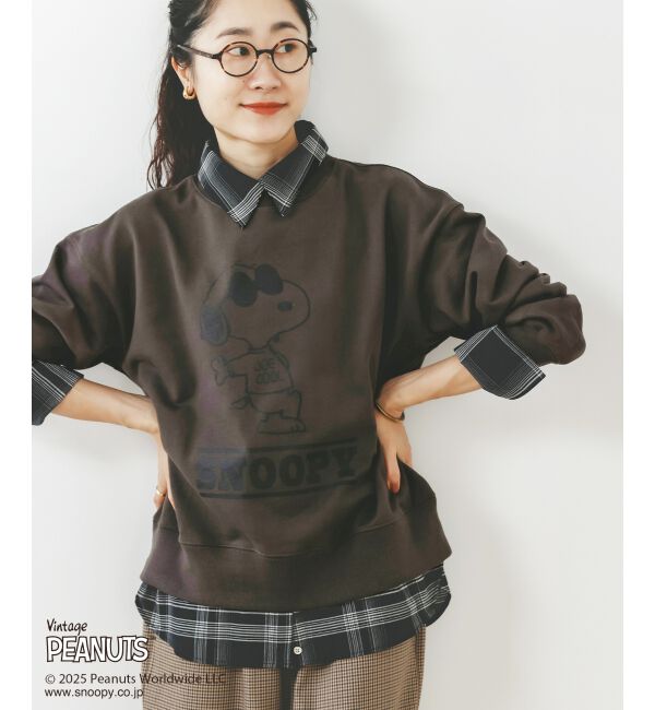  「【PEANUTS】ヴィンテージライクスウェット」|スウェット・ジャージ|D／グレー