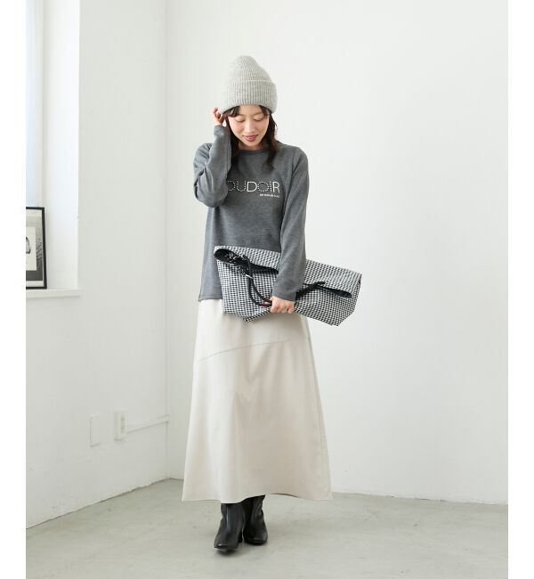  「【吸湿発熱】スタッズロゴカットソー」|Tシャツ・カットソー|