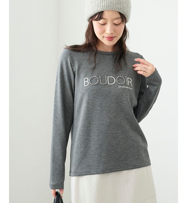  「【吸湿発熱】スタッズロゴカットソー」|Tシャツ・カットソー|