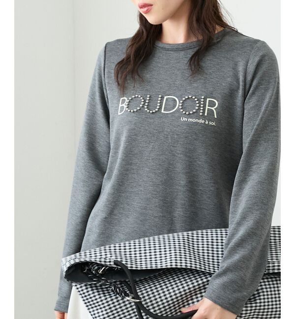  「【吸湿発熱】スタッズロゴカットソー」|Tシャツ・カットソー|