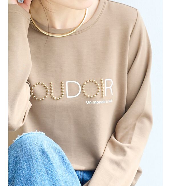  「【吸湿発熱】スタッズロゴカットソー」|Tシャツ・カットソー|