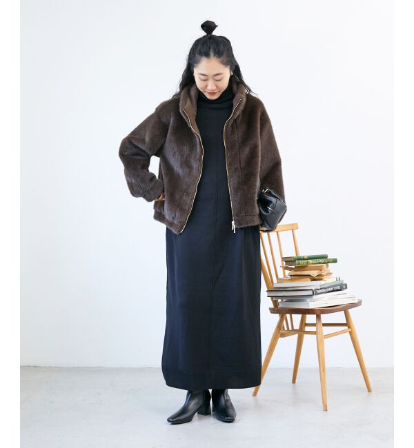  「ウォッシャブルハイネックニットワンピース」|ワンピース|