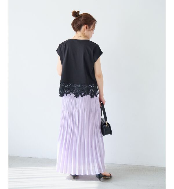  「麻混シアーランダムプリーツスカート」|スカート|
