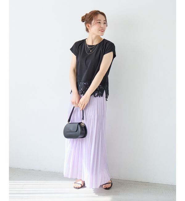  「麻混シアーランダムプリーツスカート」|スカート|